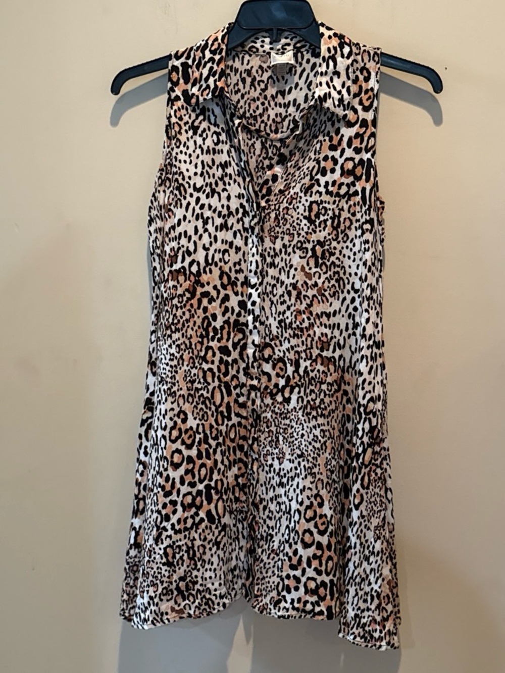 Leopard Print Sleeveless Dress - Brown/Black/White